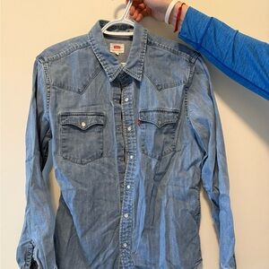 Levi's Light Blue Denim Button-Up Shirt